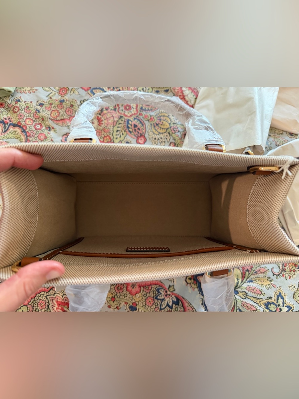 NWT Tory Burch Blake Canvas Small Tote - Picture 7 of 12